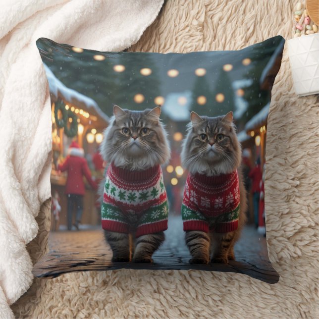 Persian Cats Christmas Snow Holiday Kissen (Decke)