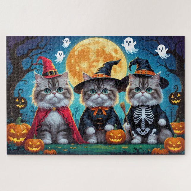 Persian Cats Pumpkin Halloween Funny (Horizontal)