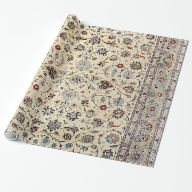 Persian Kashan Dustan Baby Blue  Geschenkpapier (Ungerollt)