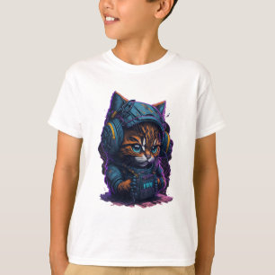 Persian Kitten spielt mit TNT T-Shirt