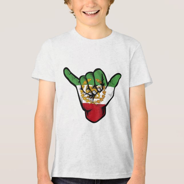 Persian Lion Shaka Hand Tri-Blend Shirt (Vorderseite)