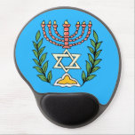 Persian Magen David Menorah Gel Mousepad<br><div class="desc">Dieses Bild wurde aus einer antiken persischen jüdischen Fliese mit einer Menorah mit einem Magen David (Stern von David) gerahmt von Olivenzweigen. Die Unvollkommenheiten des originalen, handbemalten Bildes wurden bewahrt.</div>