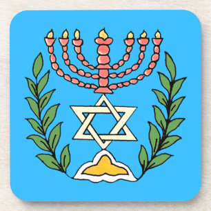 Persian Magen David Menorah Getränkeuntersetzer