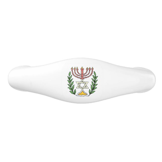 Persian Magen David Menorah Keramik Schubladengriff (Vorderseite)