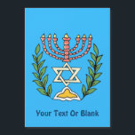 Persian Magen David Menorah Magnetkarte<br><div class="desc">Dieses Bild wurde aus einer antiken persischen jüdischen Fliese mit einer Menorah mit einem Magen David (Stern von David) gerahmt von Olivenzweigen. Die Unvollkommenheiten des originalen,  handbemalten Bildes wurden bewahrt. Fügen Sie Ihren eigenen Text hinzu.</div>