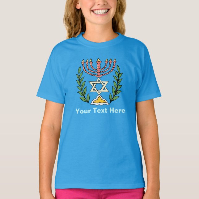 Persian Magen David Menorah T-Shirt (Vorderseite)