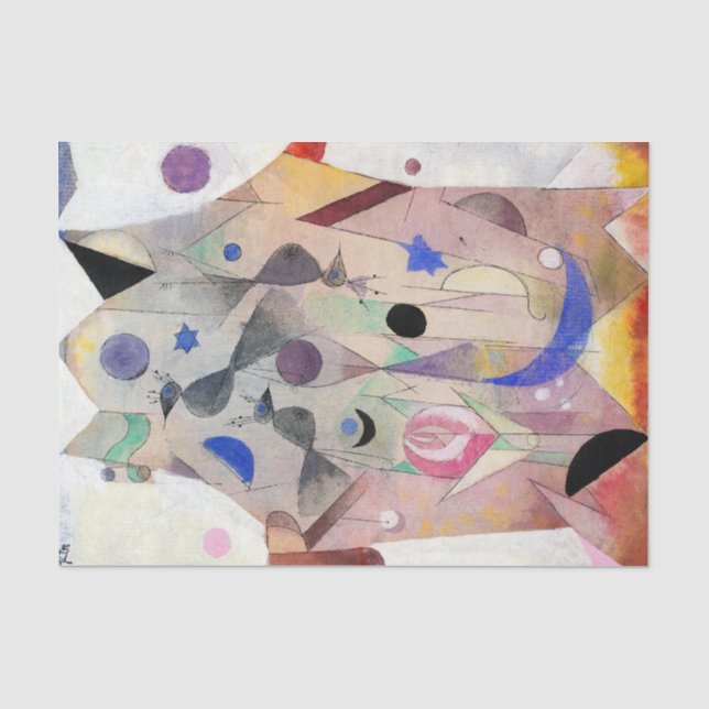 Persian Nightingales by Paul Klee, Abstrakt Art Seidenpapier (Vorderseite)