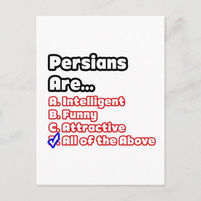Persian Pride Quiz Postkarte (Vorderseite)