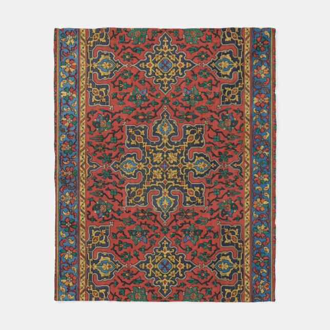 Persian Rug Carpet Red Blue Classic Fleecedecke (Vorderseite)