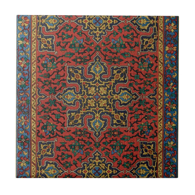 Persian Rug Carpet Red Blue Classic Fliese (Vorderseite)