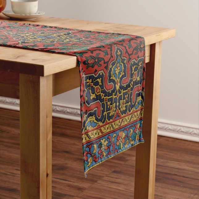 Persian Rug Carpet Red Blue Classic Kurzer Tischläufer (Beispiel)