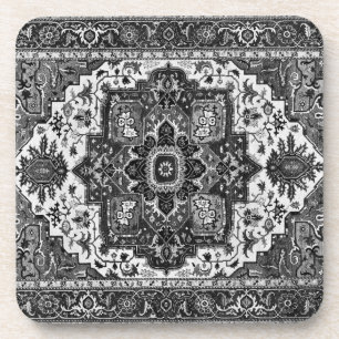PERSIAN RUG - Schwarz & Weiß Getränkeuntersetzer