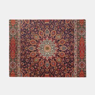 Persian Tabriz Black Radial Geometric  Fußmatte