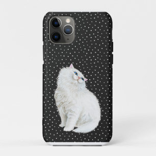 Persianische weiße Katze schwarz Case-Mate iPhone Hülle