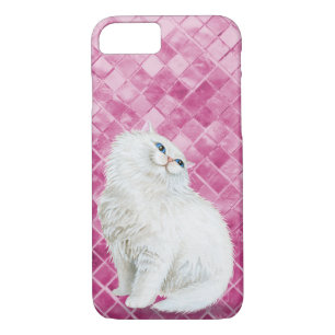 Persianischer Weißkatze mit rosa Schimmer Case-Mate iPhone Hülle