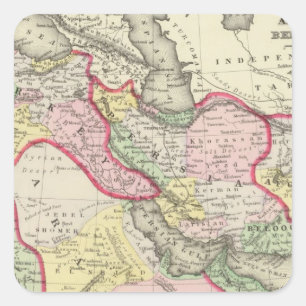 Persien, Arabien, die Türkei, Afghanistan, Quadratischer Aufkleber