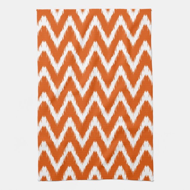 Persimmon Asian Moods Ikat Chevrons Handtuch (Vertikal)