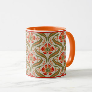 Persimmon Fleur sauvage Damask Coffee Mug
