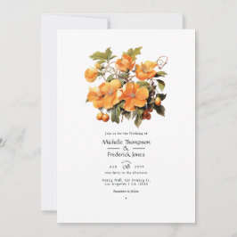 Persimmon Floral Wedding Einladung