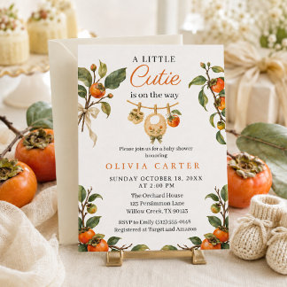 Persimmon Little Cutie Baby Shower Einladung