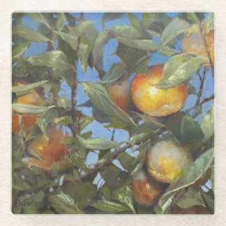 Persimmon Obstbaum Schönes Original Kunstwerk Glasuntersetzer