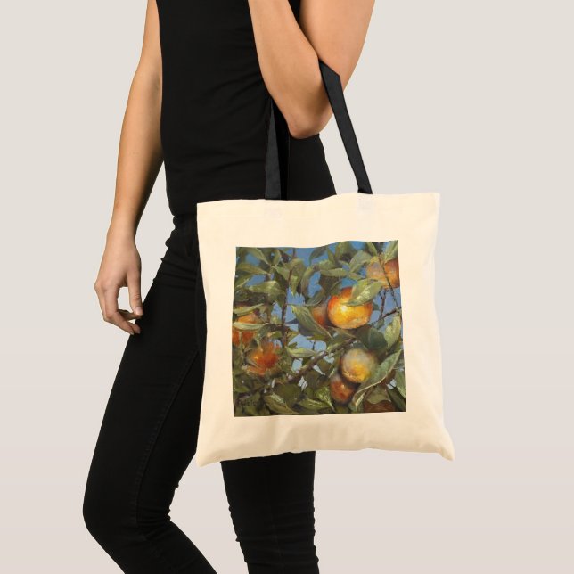 Persimmon Obstbaum Schönes Original Kunstwerk Tragetasche (Vorderseite (Produkt))