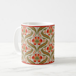 Persimmon Wildblumen Damask Kaffee Tasse