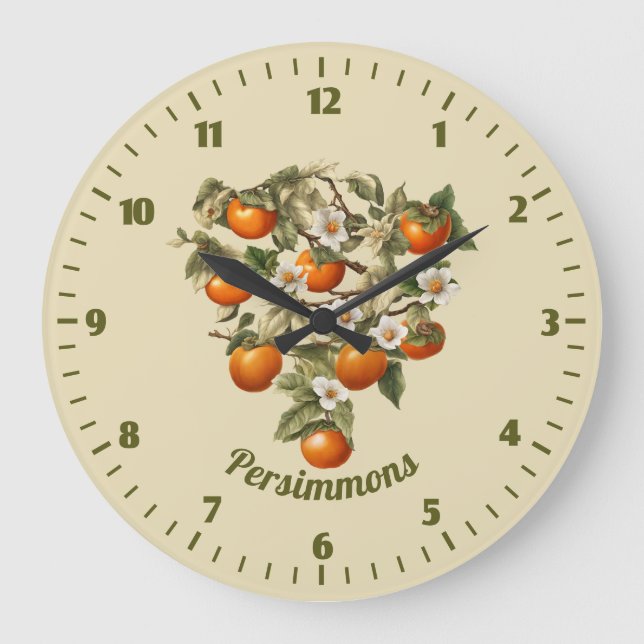 Persimmonen Große Wanduhr (Vorderseite)
