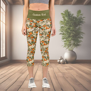 Persimmonmuster Capri Leggings
