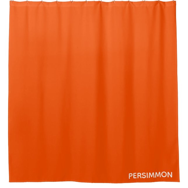 Persimmonroter Farbname Duschvorhang (Vorderseite)