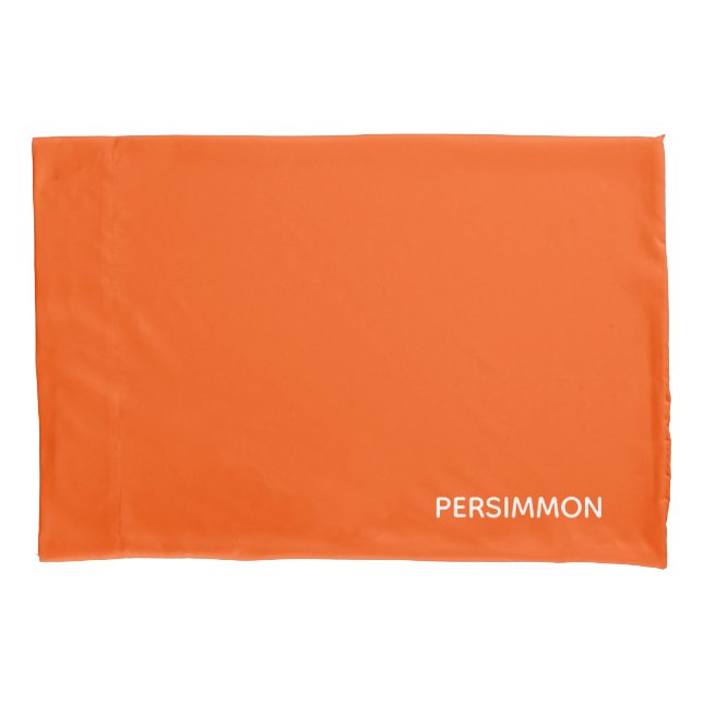 Persimmonroter Farbname Kissenbezug (Vorderseite)