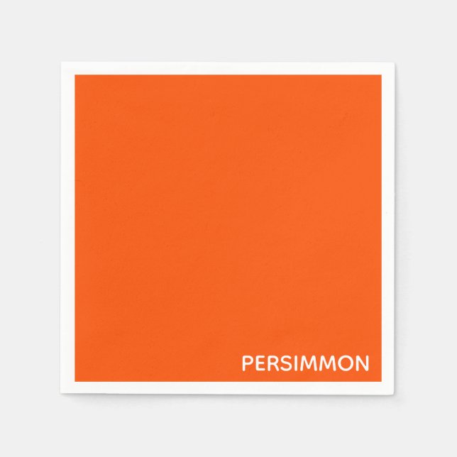 Persimmonroter Farbname Serviette (Vorderseite)