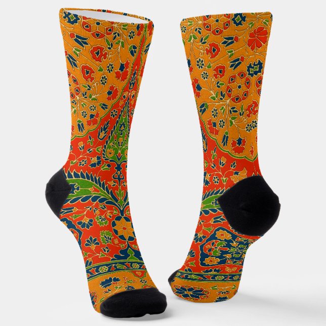 Persische Blumendrucke dekorativ Socken (Gewinkelt)