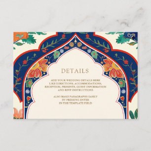 Persische Blumenintarsien-Cream Muslim-Hochzeitsde Begleitkarte