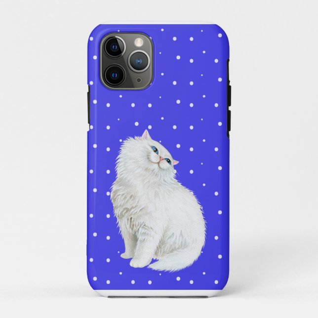 Persische Katze auf weißen Punkten Case-Mate iPhone Hülle (Rückseite)