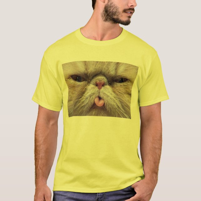 Persische Katze, die heraus Zunge haftet T-Shirt (Vorderseite)