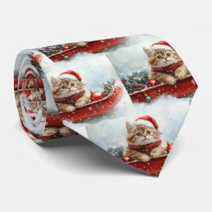 Persische Katze in Sledge Let it Schnee Weihnachte Krawatte