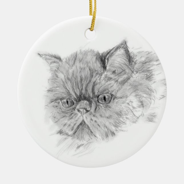 persische Katze Keramik Ornament (Vorne)