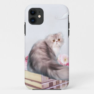 Persische Katze und Bücher Case-Mate iPhone Hülle