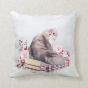 Persische Katze und Bücher Kissen