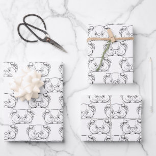 Persische Katze Zeichne nahtlos Geschenkpapier Set