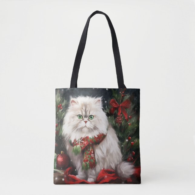 Persische Katze zu Schnee Weihnachten Tasche (Vorderseite)