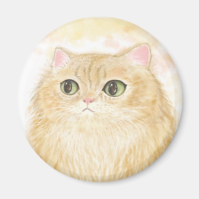 Persische Katzen-Illustrationsmagnete Magnet (Vorne)