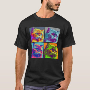 Persische Katzen Pop Illustration Farbige Tiermänn T-Shirt