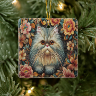 Persische Kitten Blume, floral Delight Perserkatze Keramikornament