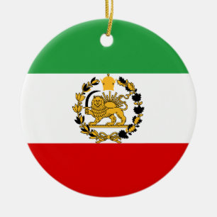 Persische Löwen und Sonnenflagge Krone Pahlavi Mon Keramik Ornament