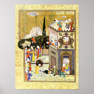 Persische Miniatur: Der alte Gauner lernt seine Poster