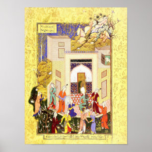 Persische Miniatur: Yusuf und Zulaykhas Mädchen Poster