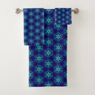 Persische Mosaikfliese mit 3D-Blume-Muster Badhandtuch Set