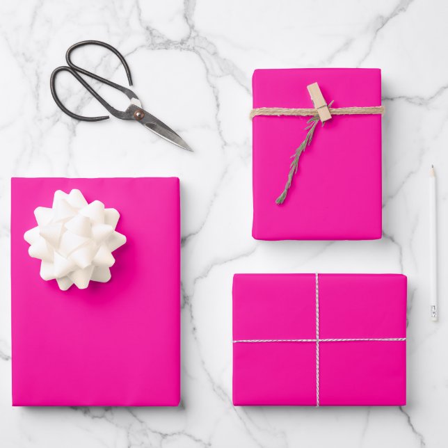 Persische Rose tief rosa Geschenkpapier Set (Vorderseite)